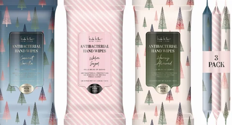 nicole miller NEW YORK ANTIBACTERIAL HAND WIPES Coconut Vanilla Warm Sugar Honey Almond 3 PACK 포장