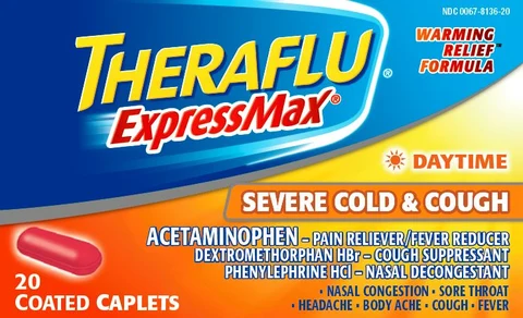 Theraflu ExpressMax Daytime Severe Cold and Cough packaging