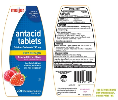 meijer Extra Strength Antacid Assorted Berries 포장