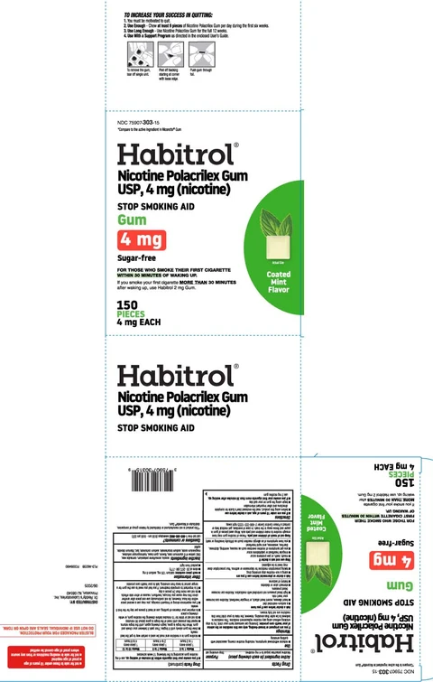 Habitrol Nicotine Polacrilex Gum 4 mg Coated Mint packaging
