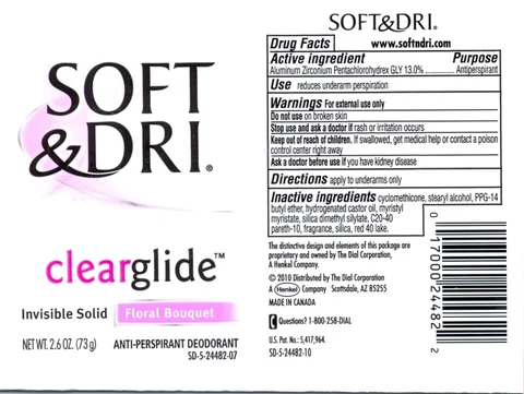 Soft and Dri Clear Glide IS Antiperspirant Floral Bouquet 포장