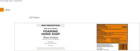 BODY PRESCRIPTIONS Winter Gardenia infused with Vitamin E ANTIBACTERIAL FOAMING HAND 포장