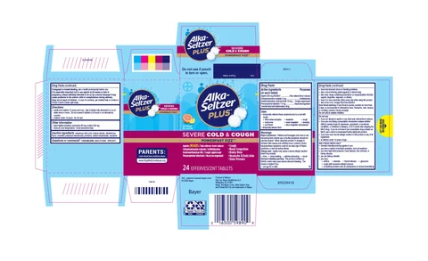 Alka-Seltzer Plus Severe Cold and Cough PowerFast Fizz packaging