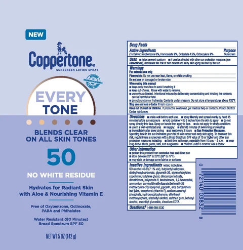 Coppertone EveryTone Sunscreen SPF 50 포장