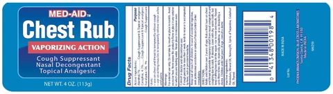 MED AID CHEST RUB packaging