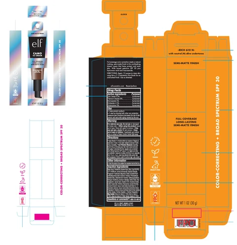 e l f Camo Semi Matte CC SPF 30 Rich 610 N packaging
