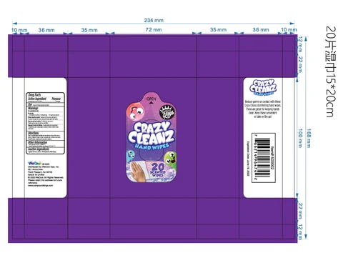 Crazy Cleanz Hand Wipes 포장