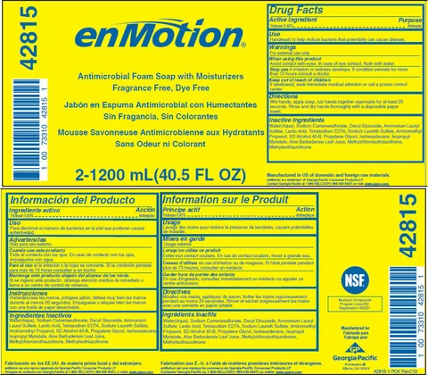 enMotionAntimicrobial with Moisturizers, Fragrance free, dye free packaging