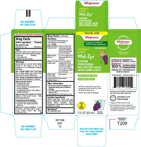 Wal-Zyr Cetirizine Hydrochloride packaging