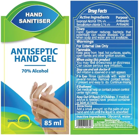 Damochem Antiseptic Hand Gel 포장
