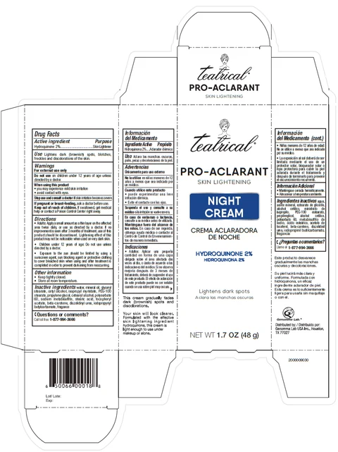 Teatrical Pro-Aclarant Skin Lightening packaging