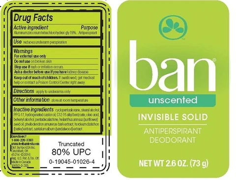 BanInvisible Solid Antiperspirant Deodorant Unscented 포장