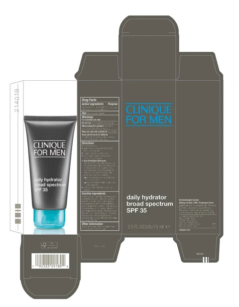 CLINIQUE FOR MEN DAILY HYDRATOR BROAD SPECTRUM SPF 35 packaging