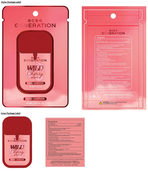 BCBG GENERATION HAND SANITIZER WILD Cherry SCENT 포장