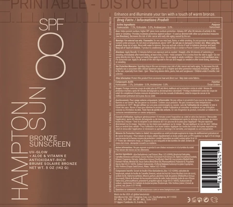Hampton Sun SPF 8 Bronze Sunscreen packaging