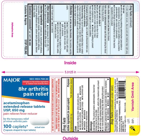 8hr arthritis pain relief 포장