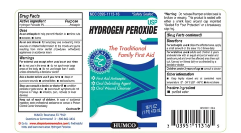 Humco Hydrogen Peroxide 포장