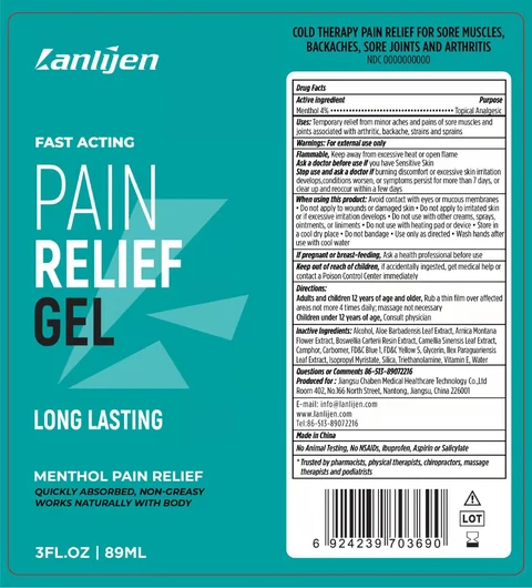 Lanlijen Menthol Pain Relief packaging