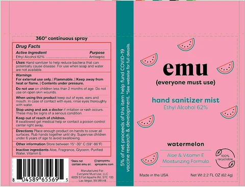 Hand Sanitizer Mist Watermelon packaging