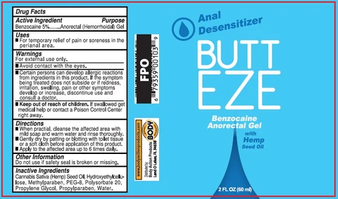 BODY ACTION PRODUCTS Butt Eze Benzocaine 포장