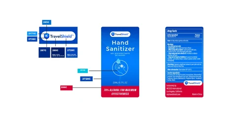 Travelshield Hand Sanitizer packaging