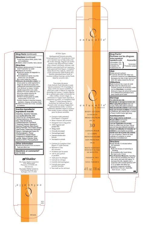enfuselle BODY SUNSCREEN BROAD SPECTRUM SPF 30 packaging