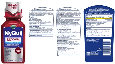 Vicks NyQuilFOR PEOPLE WITH DIABETES COLD and FLU 포장