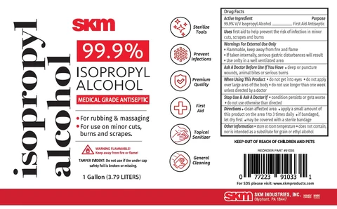 SKM 99.9% ISOPROPYL ALCOHOL 포장