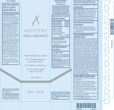 Artistry Ideal Radiance Illuminating CC SPF 50 Broad Spectrum Sunscreen Deep 포장