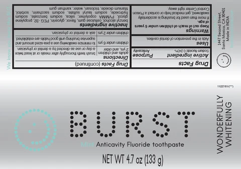 BURSTWonderfully Whitening Anti Cavity 포장