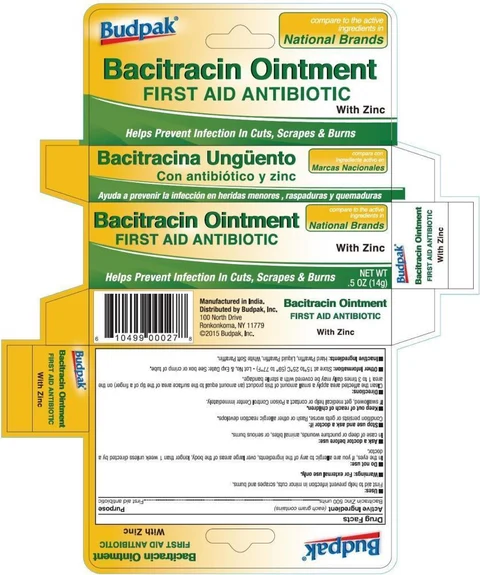 Budpak Bacitracin packaging