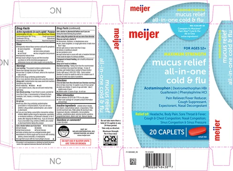 mucus relief all in one cold and flu 포장