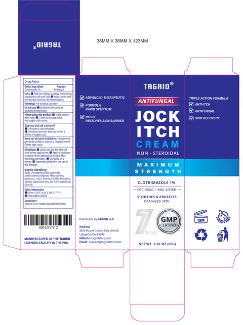 Tagrid Antifungal Jock Itch Cream Non-Steroidal Clotrimazole 1% 포장