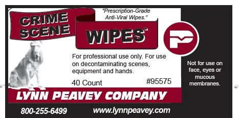 Crime Scene Wipe (TM) Isopropyl Alcohol 75% Hand Sanitizing Wipeand Sanitizer 포장
