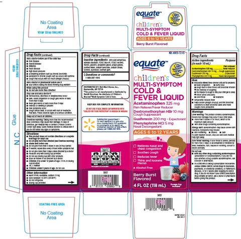 Childrens Multi-symptom Cold and Fever Liquid packaging