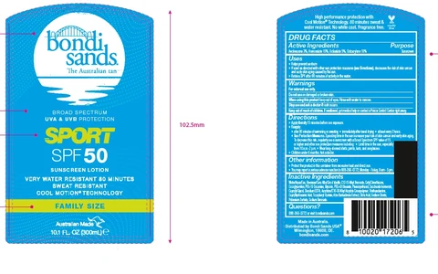 Bondi Sands Sport SPF 50 Sunscreen 포장