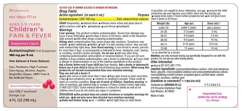 Childrens Pain and Fever packaging