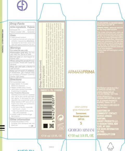 10 Armani Prima Control Glow Moisturizer SBS SPF 35 포장