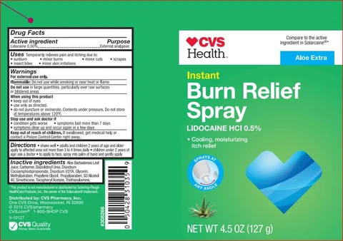 Instant Burn Relief Aloe ExtraCVS packaging