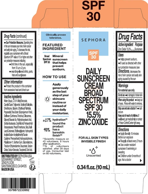 Sephora Daily Sunscreen Cream Broad Spectrum SPF 30 포장