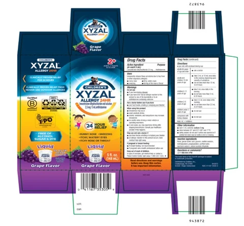 Childrens Xyzal Allergy packaging