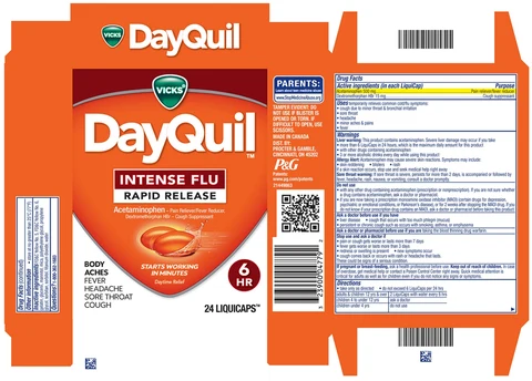 Vicks DayQuilIntense Flu Rapid Release LiquiCaps 포장