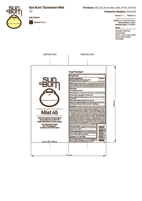 Sun Bum Mist 45 Refreshing Sunscreen 1.35 OZ / Sun Bum Mist 45 Refreshing Sunscreen 3.4 OZ 포장