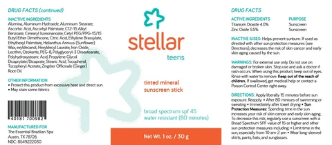 Stellar Tinted Mineral Sunscreen Stick packaging