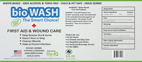 BioWash First Aid and Wound Care 포장