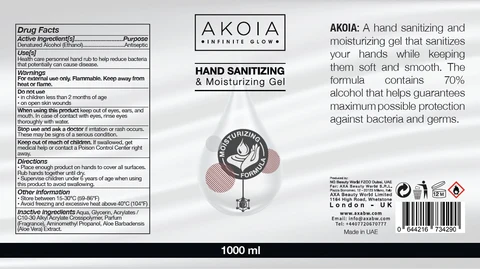 Akoia Hand Sanitizer 포장