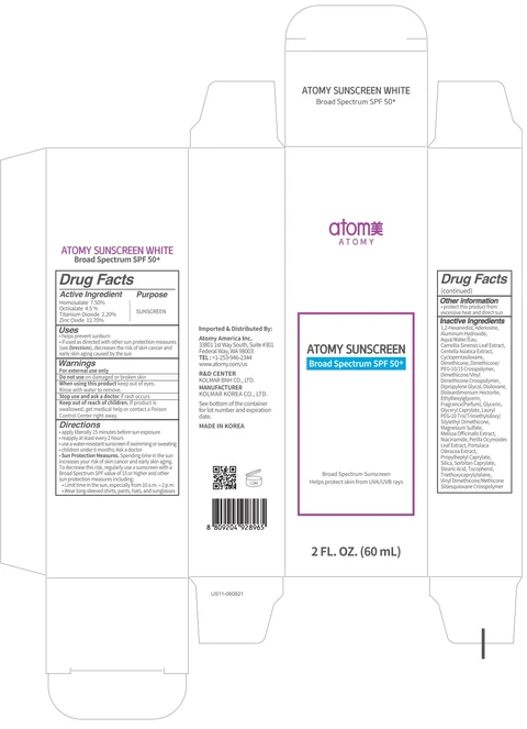 Atomy Sunscreen White Broad Spectrum SPF 50 PLUS 포장