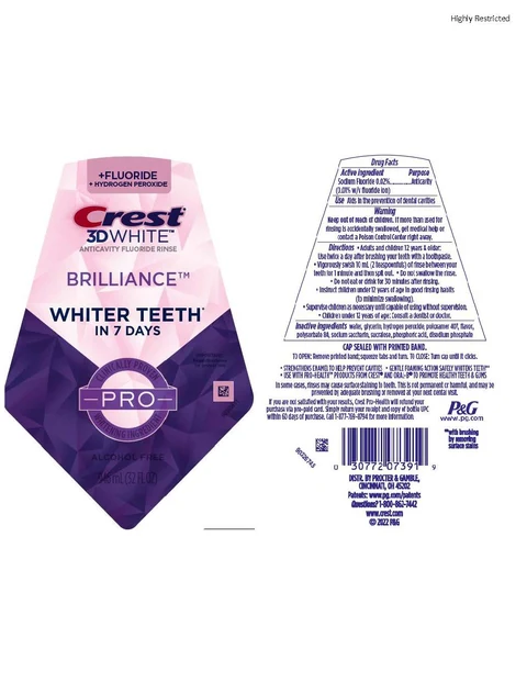 Crest 3D WhiteBrilliance Pro Rinse 포장