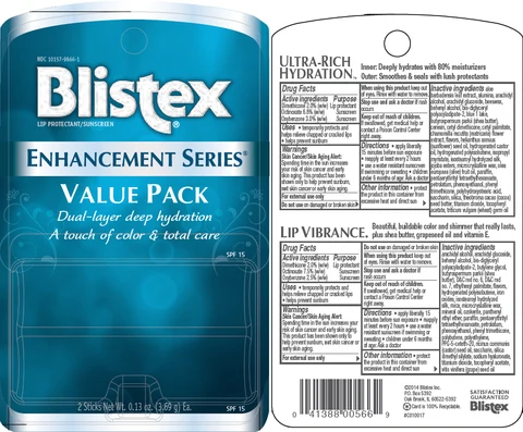 Blistex Enhancement Series (Ultra-Rich Hydration and Lip Vibrance) 포장
