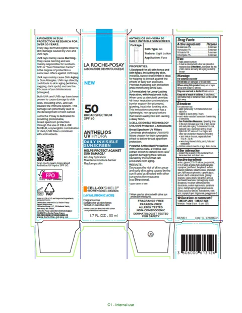 La Roche Posay Laboratoire Dermatologique Anthelios UV Hydra Daily Invisible Broad Spectrum SPF 50 Sunscreen packaging